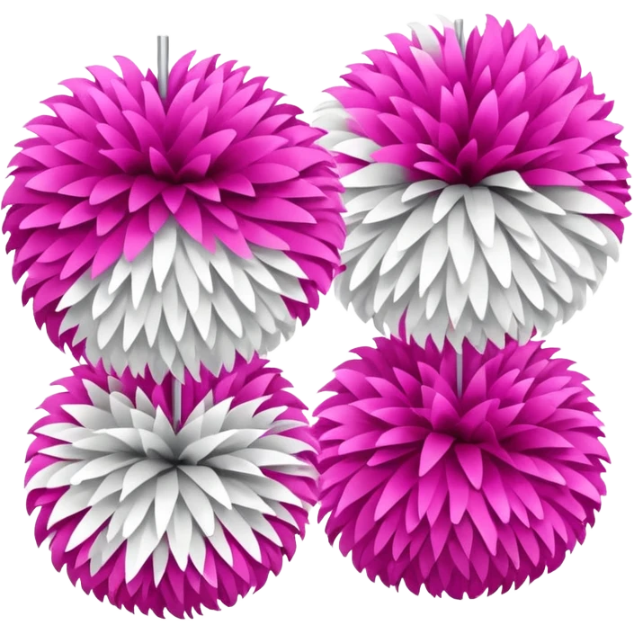 2 pink and white cheer poms emoji