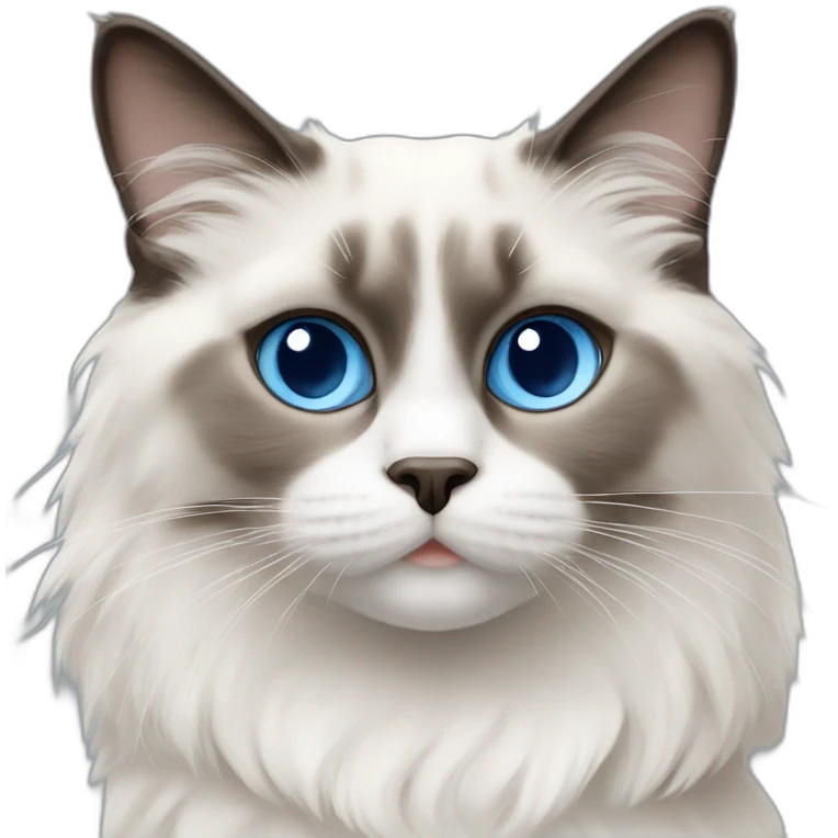 blue eyed ragdoll cat emoji