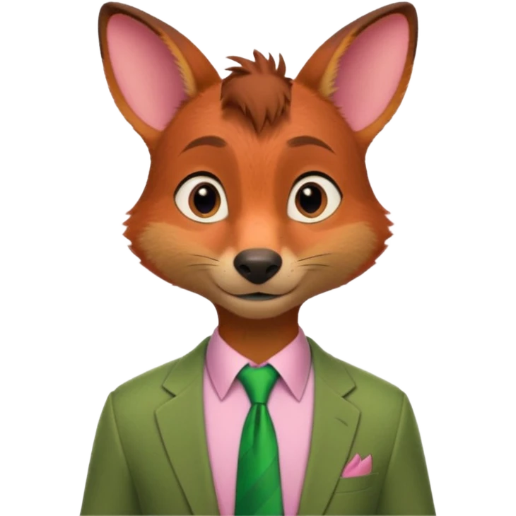 Nick Wilde (pink shirt, green tie, no suit) from the Zootopia Disney movie emoji