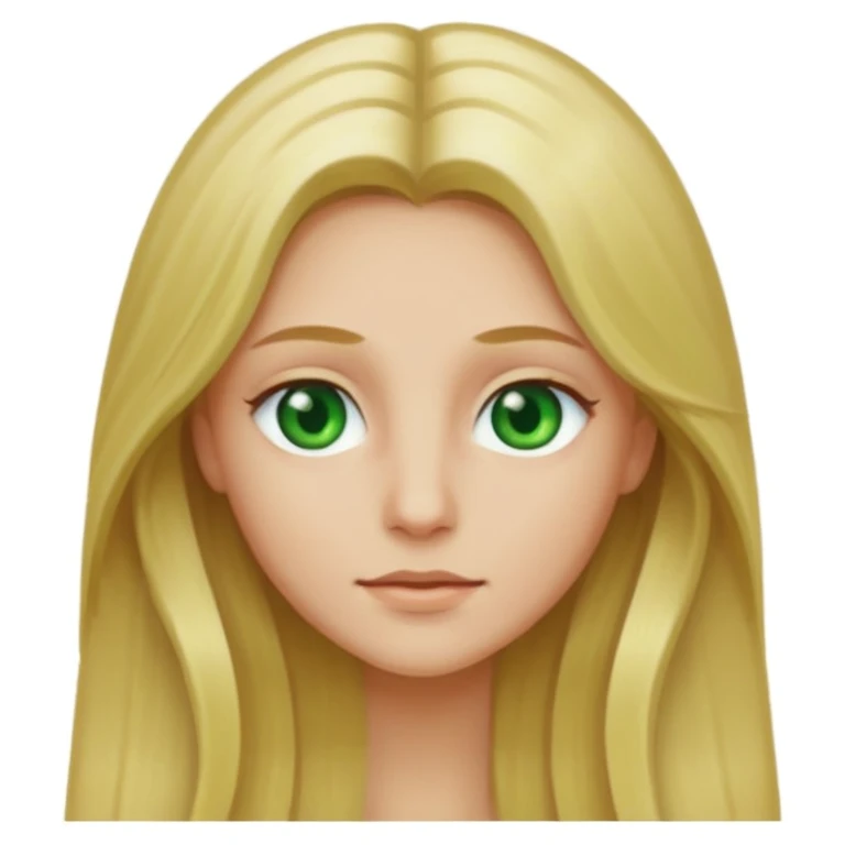 Long blonde hair with green eyes emoji