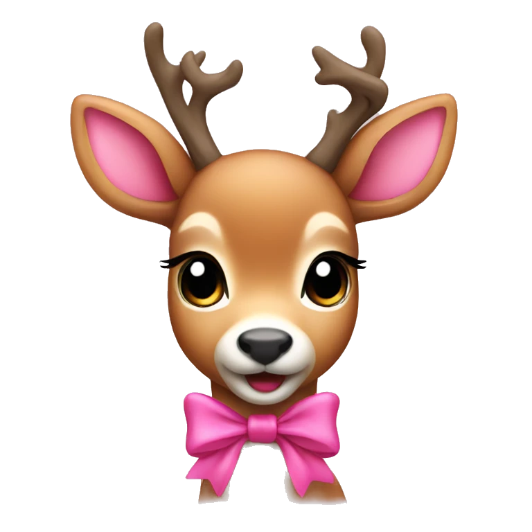 cute deer with a pink bow emoji