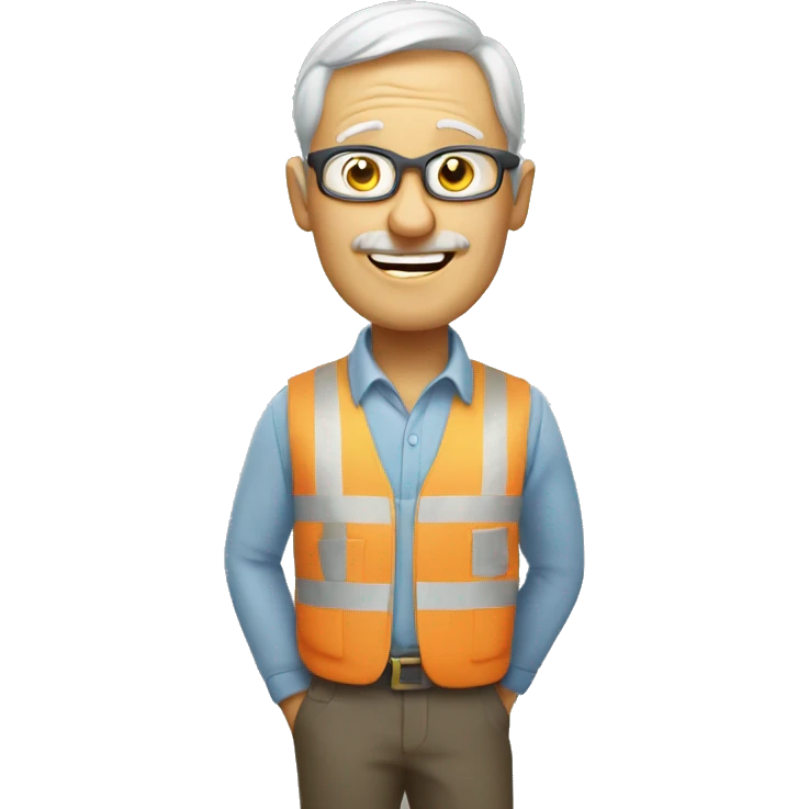 overworked but happy 60 year old worker emoji
