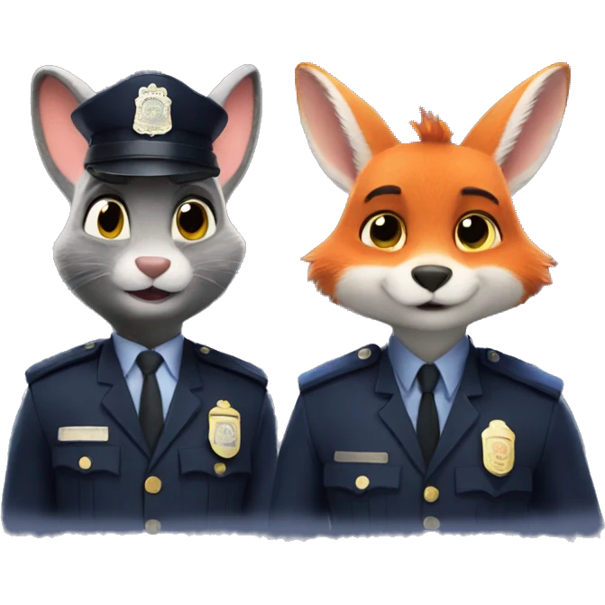 Zootopia cop rabbit and fox emoji
