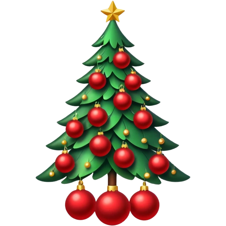 christmas tree with red balls emoji