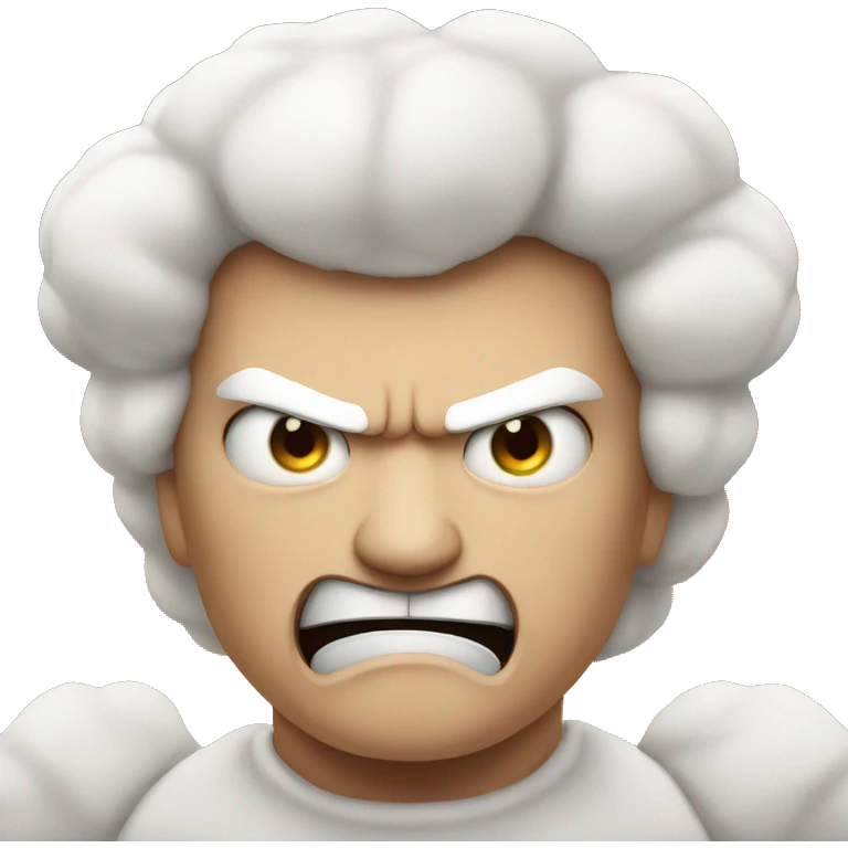 An angry marshmallow super angry emoji