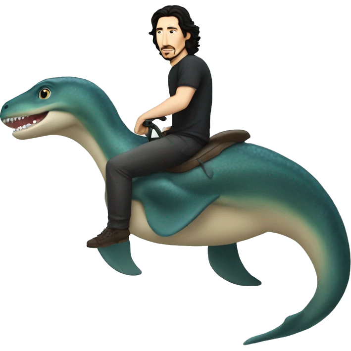 Adam driver riding plesiosaur  emoji