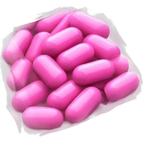 pink pills in a plastic bag emoji