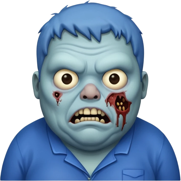 fat zombies blue clothes emoji