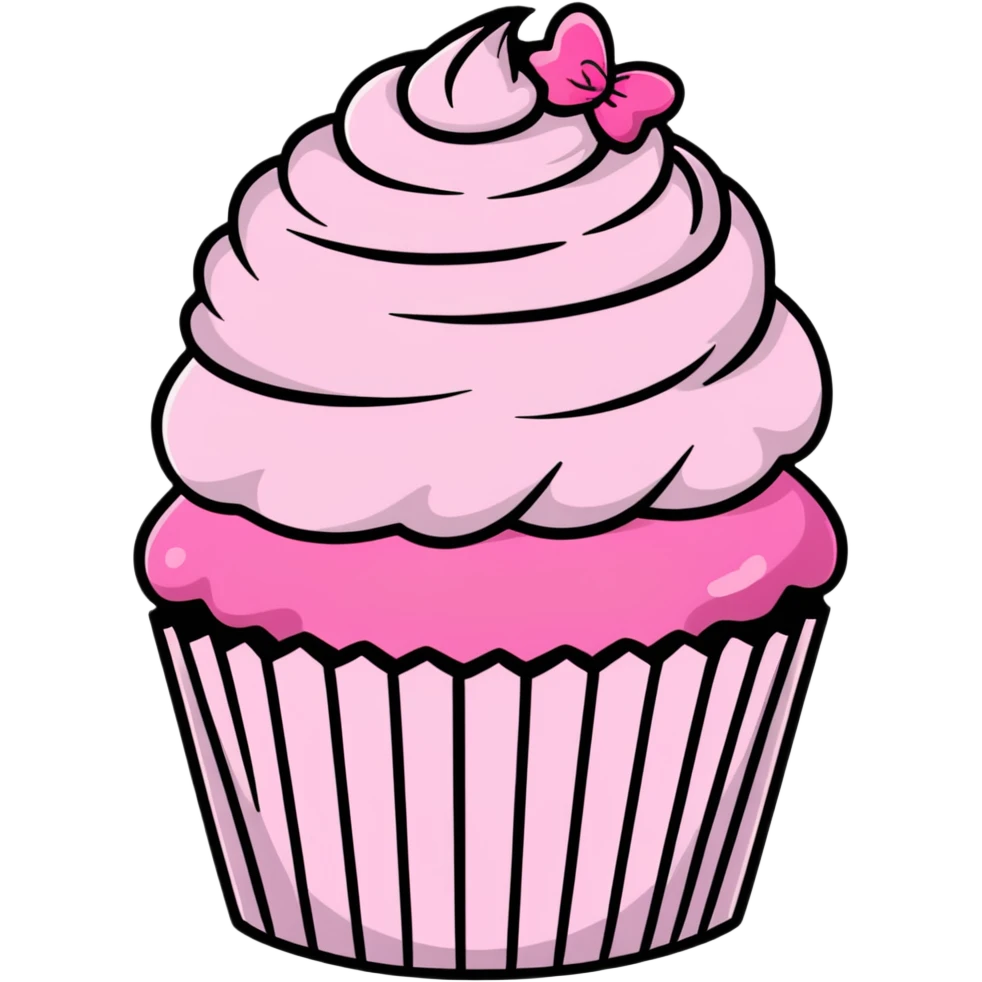 cupcake with pink icing emoji