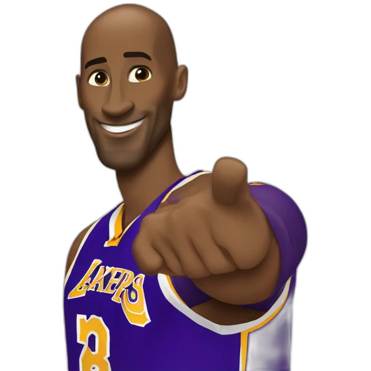 Kobe Bryant points index finger up emoji