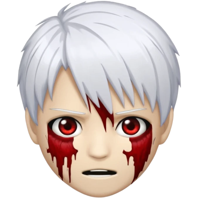 emoji de zumbi com cabelo emo do ken kaneki emoji