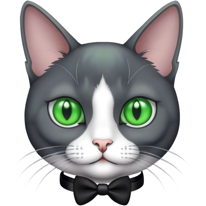 Tuxedo grey cat emoji