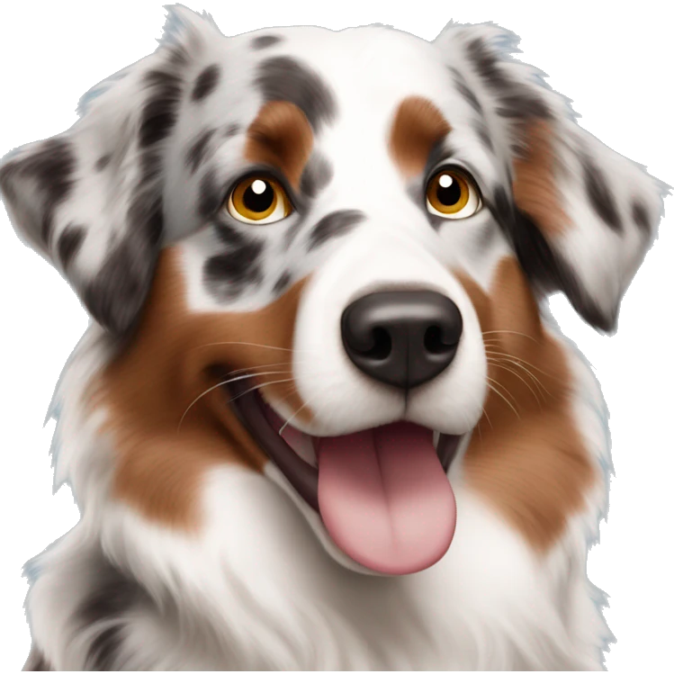 Australian Shepherd Red Merle with blue eyes emoji