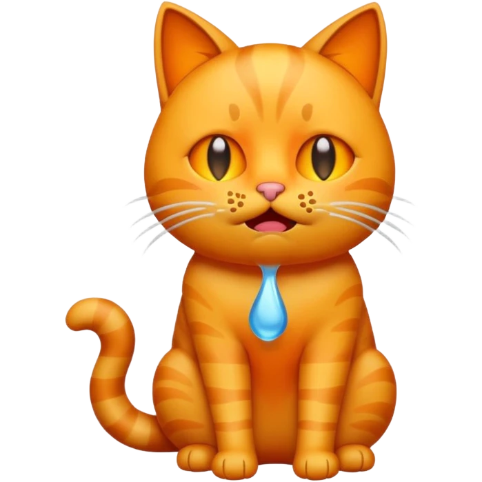 Emoji cat full body hurt and crying orange emoji
