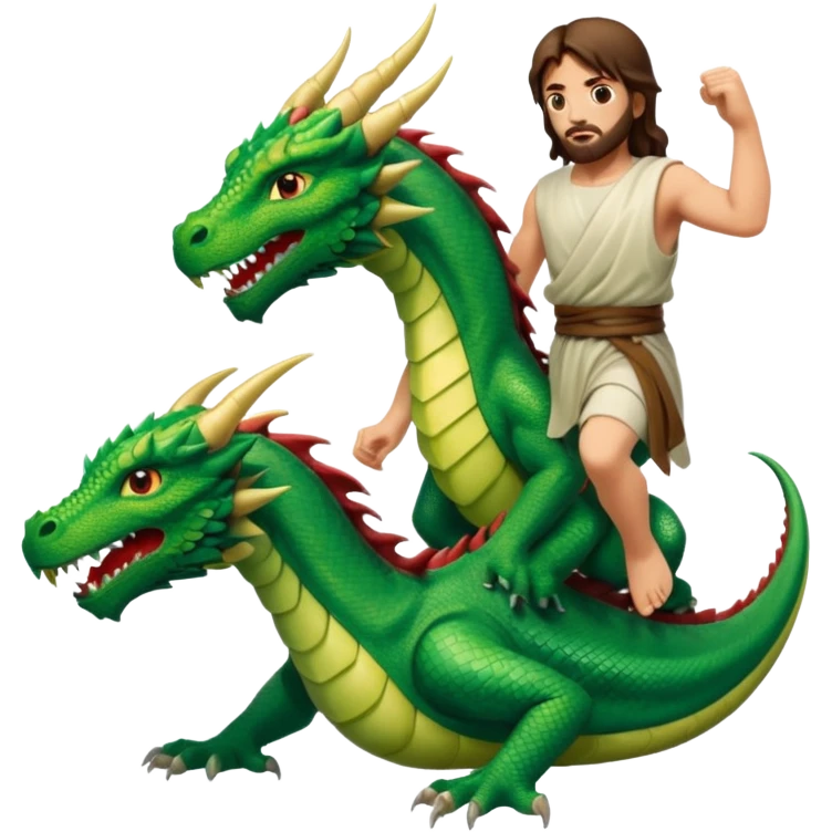 иисус  христос сражается с драконом  emoji