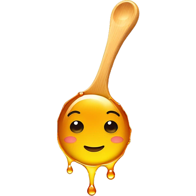 Little spoon of honey with drops  emoji