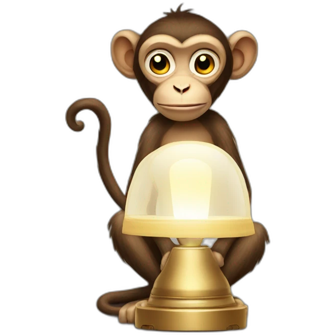 monkey who has a lamp emoji