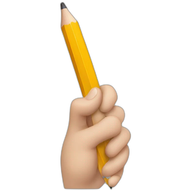 hand holding pencil emoji
