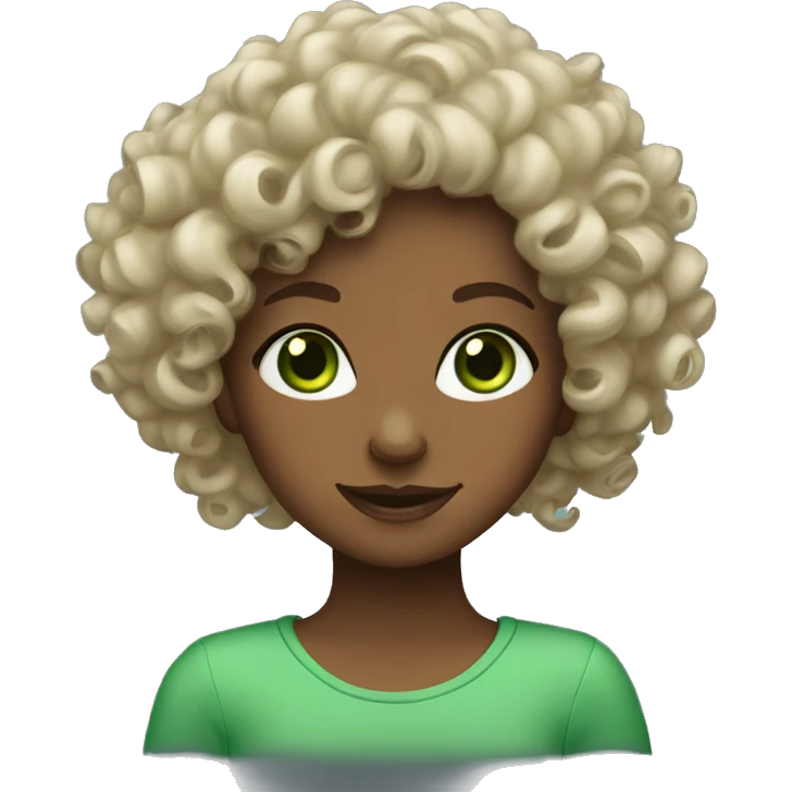 curly girl with green eyes emoji