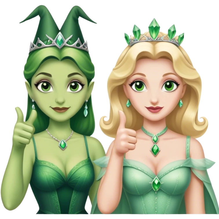Elephaba and Glinda giving a thumbs up emoji