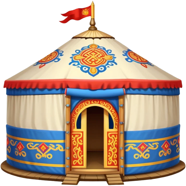 traditional Mongolian ger (yurt) with imperial decorations emoji
