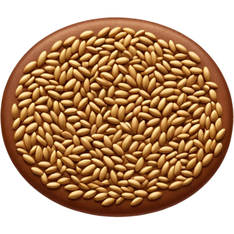 flaxseeds, scatter or pile, smooth oval, reddish-brown, glossy, curved, subtle variation, clean dry firm texture, no bowl spoon packaging or faces, clean 3D, soft shadows, transparent background, emoji scale emoji