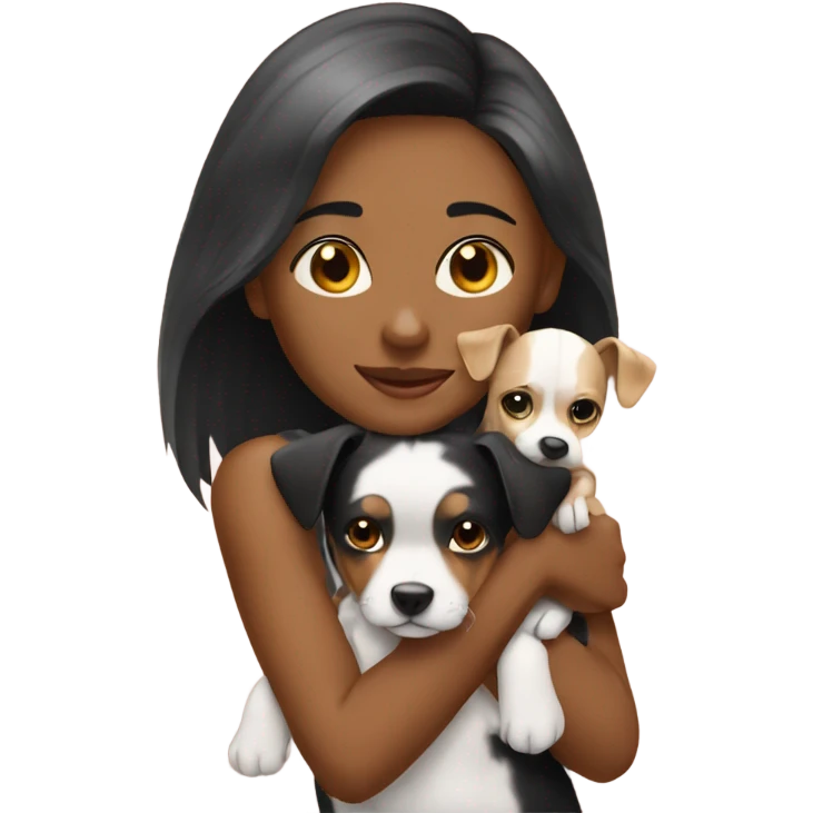 Girls has a little dog York  emoji
