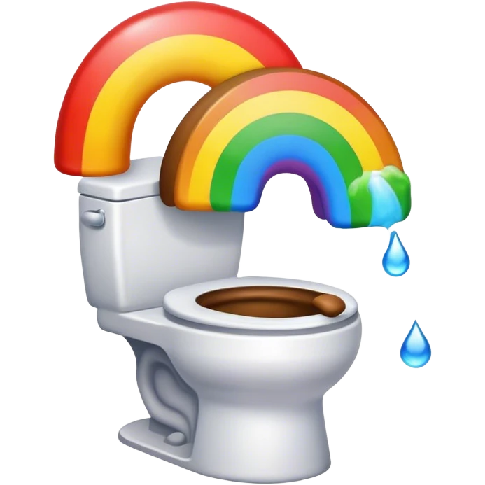 Rainbow taking a poop emoji