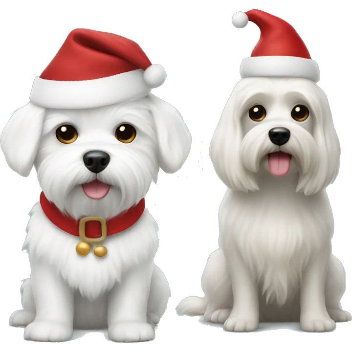 white maltese dog and Santa Claus  emoji