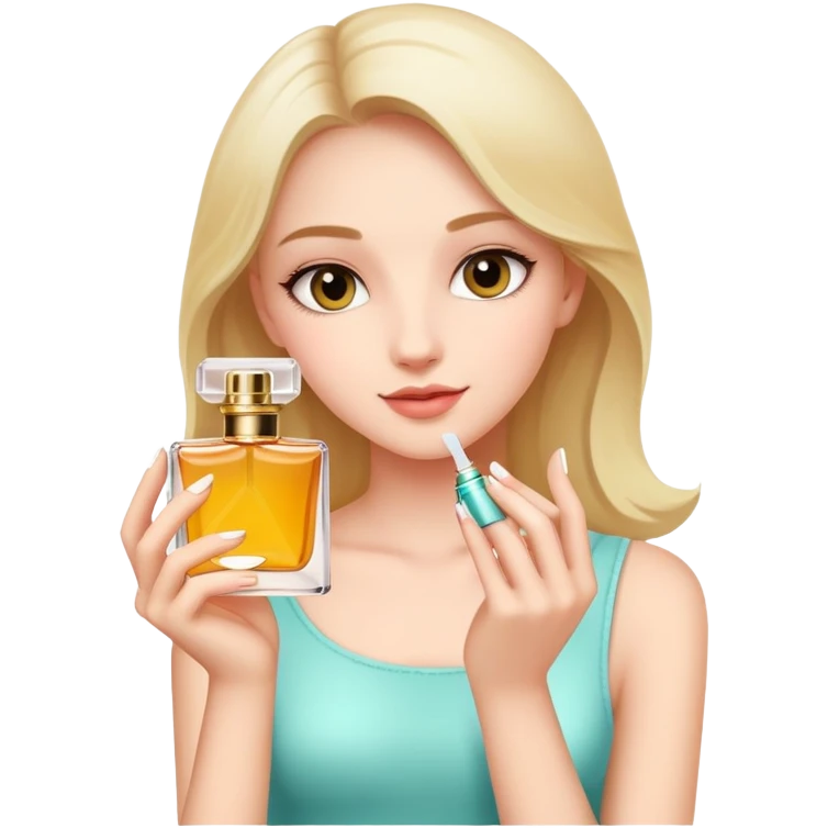 Girl holding perfum emoji