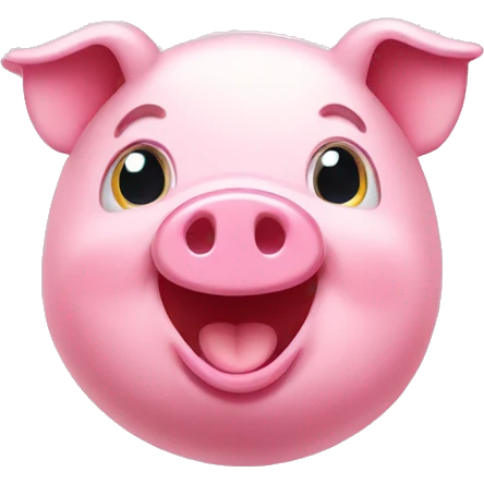 happy pink piggy emoji