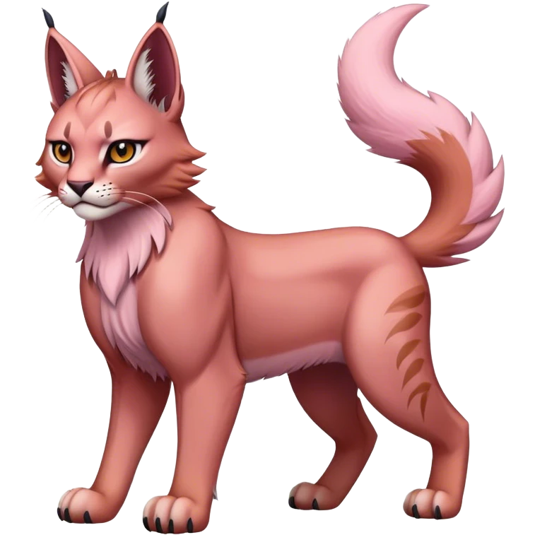 A pink lynx-caracal-fakemon-creature-hybrid emoji