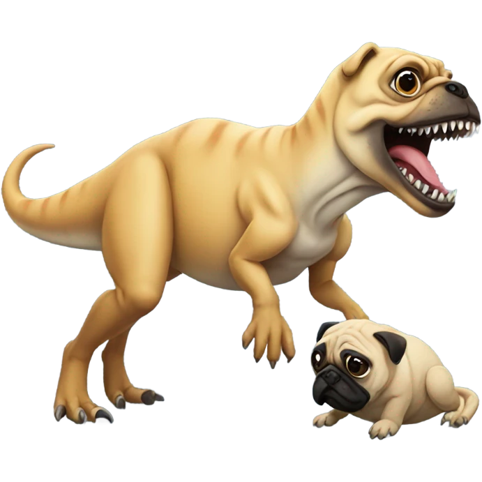 T. rex with a pug  emoji