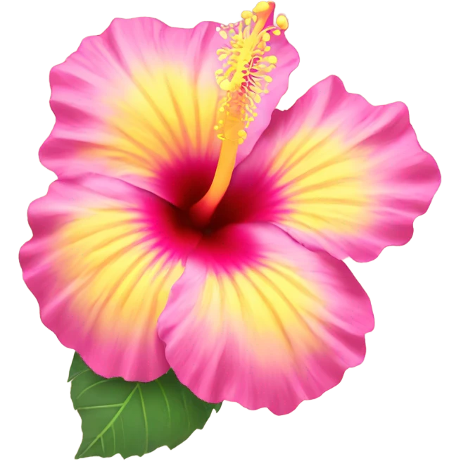 yellow and pink hibiscus flower emoji