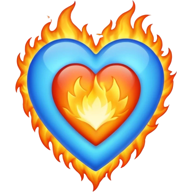 blue heart is fire emoji  emoji