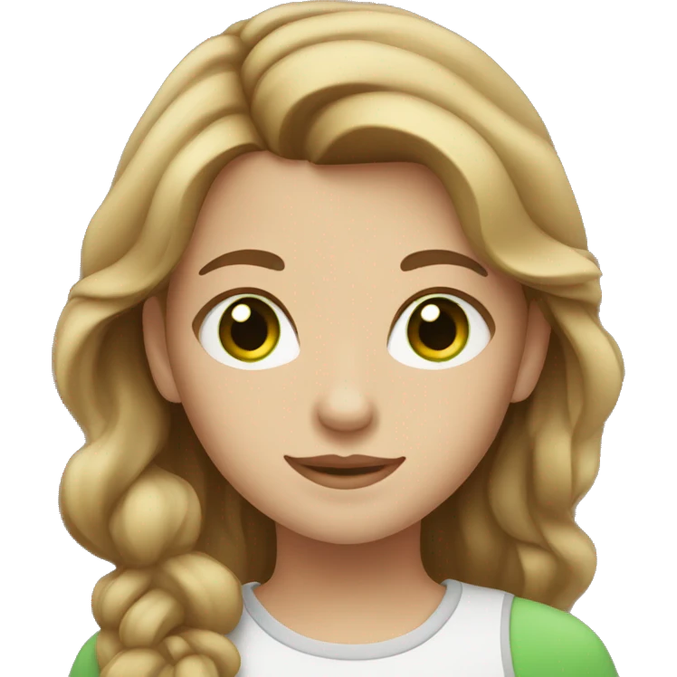 girl with light brown hair and green eyes  emoji
