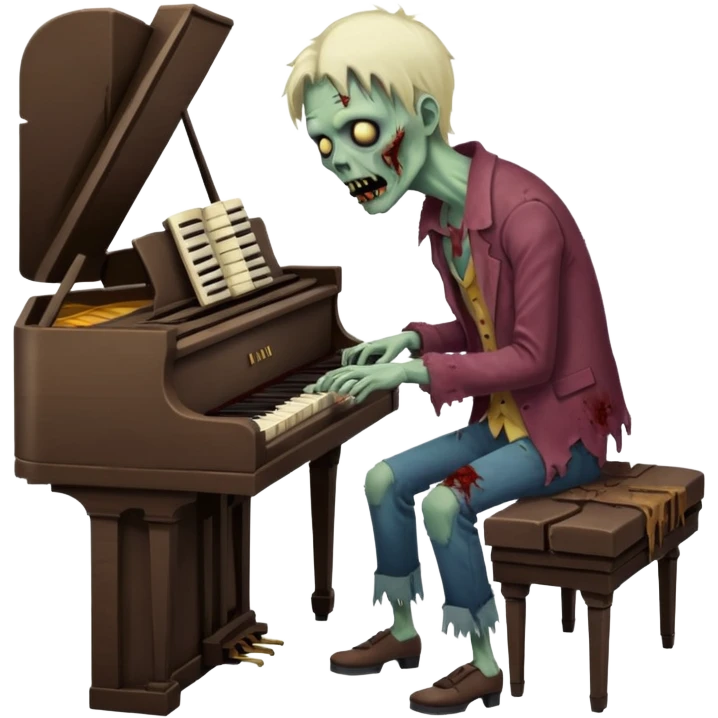 zombie playing piano emoji