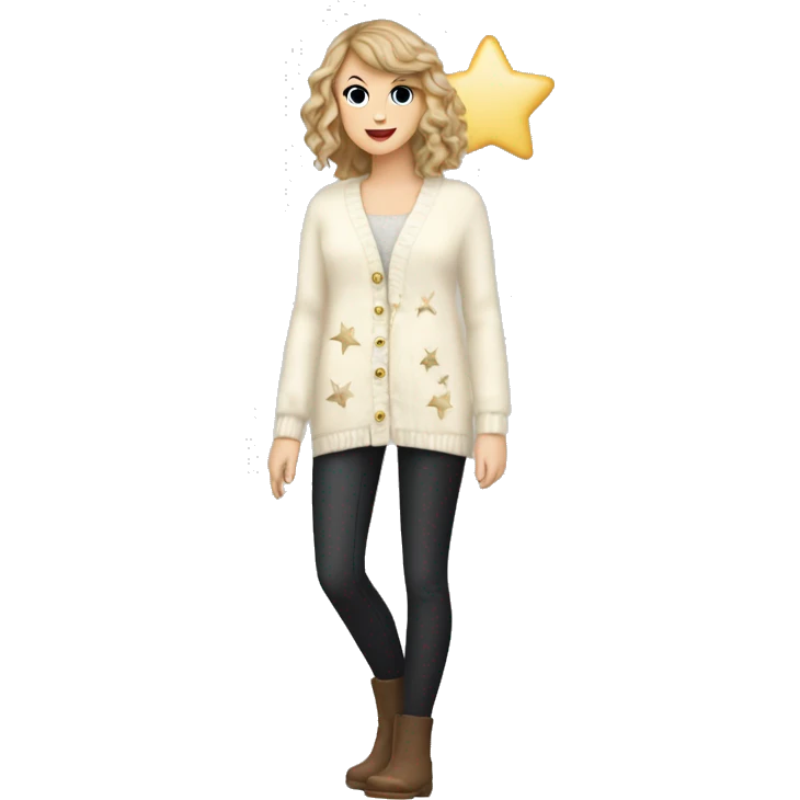 Taylor swift cream cardigan with stars not on anyone remove the person emoji