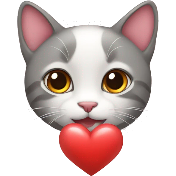 cute cat with heart emoji