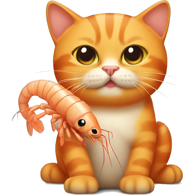 orange cat with the body of a shrimp emoji