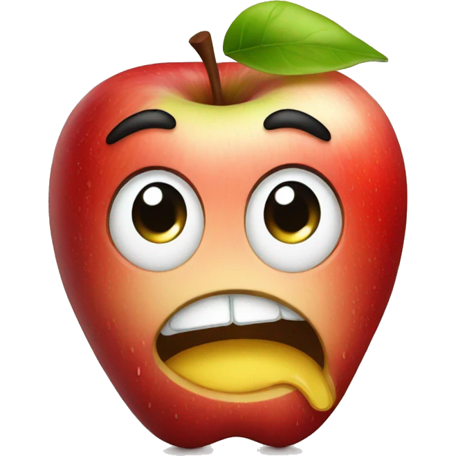 an crying apple emoji