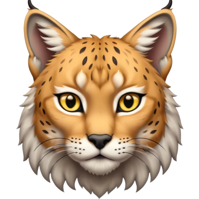 A high-resolution photo-realistic digital illustration of a majestic young lynx, chest upward  emoji