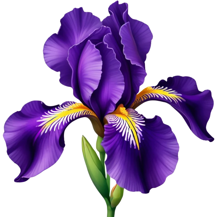 purple iris flower with elegant petals emoji