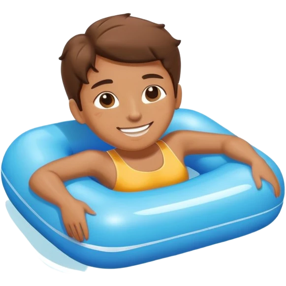 person floating on pool float emoji