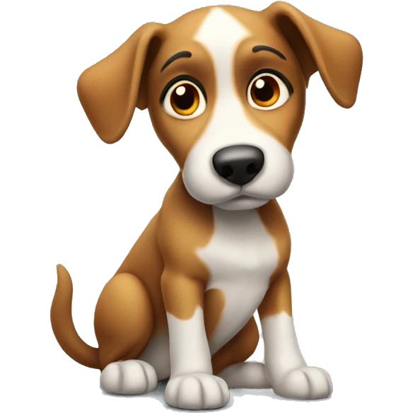 curious dog gazing upward emoji