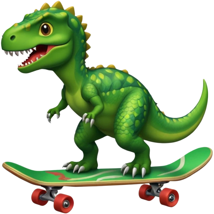 Dinosaur on a skateboard emoji