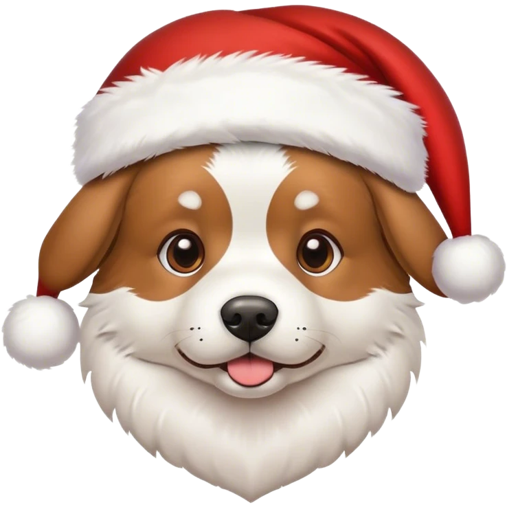 Perro con gorro de navidad  emoji