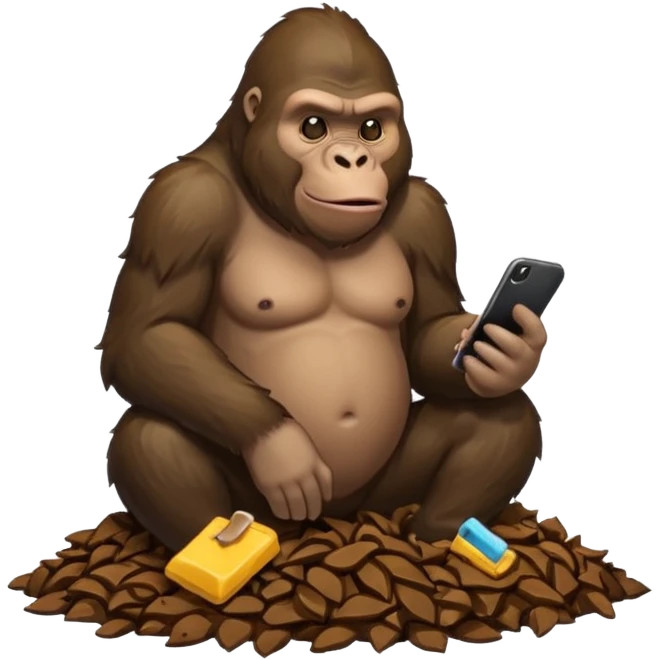 🦍 +💩 sticker 2d like phone emoji  emoji