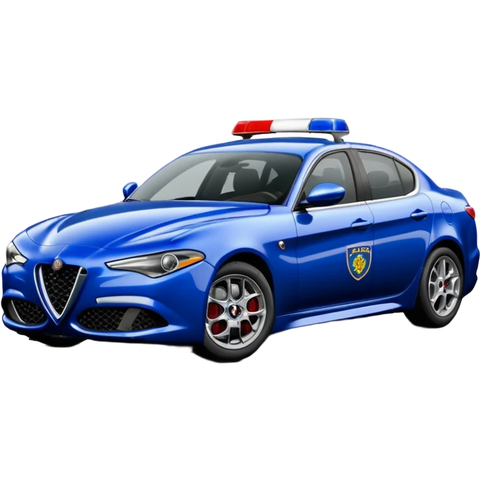 crea auto di servzio alfa romeo giulia tutta blu scuro quasi nero con la scritta sul lato polizia penitenziaria  emoji