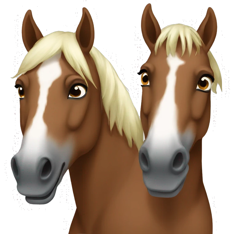 2 horses emoji